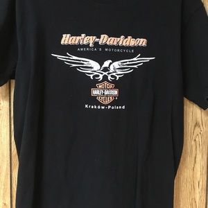 Vintage 1990 Harley Davidson Poland Krakow T Shirt